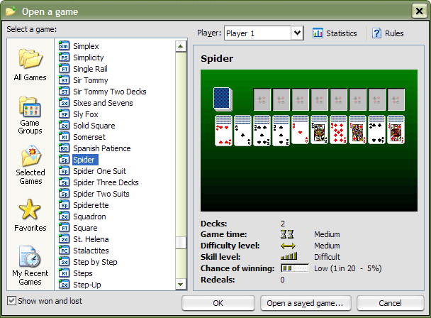 SolSuite 2009's Skins - Spruce