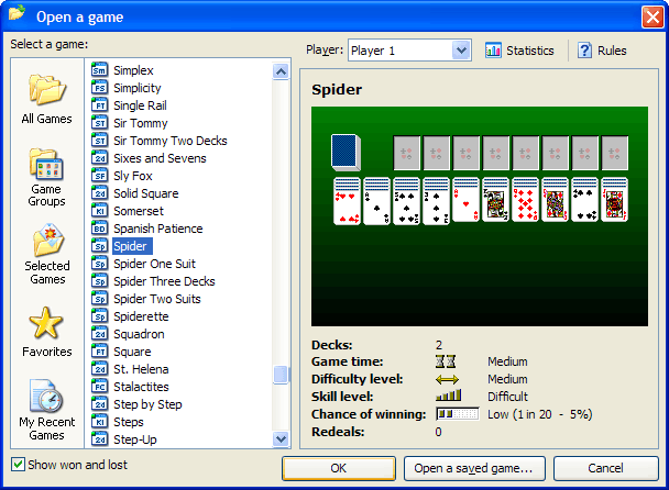 SolSuite 2009's Skins - XP Blue