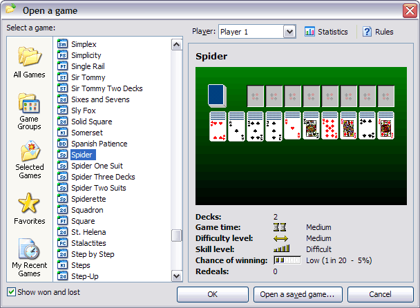 SolSuite 2009's XP Silver Skin